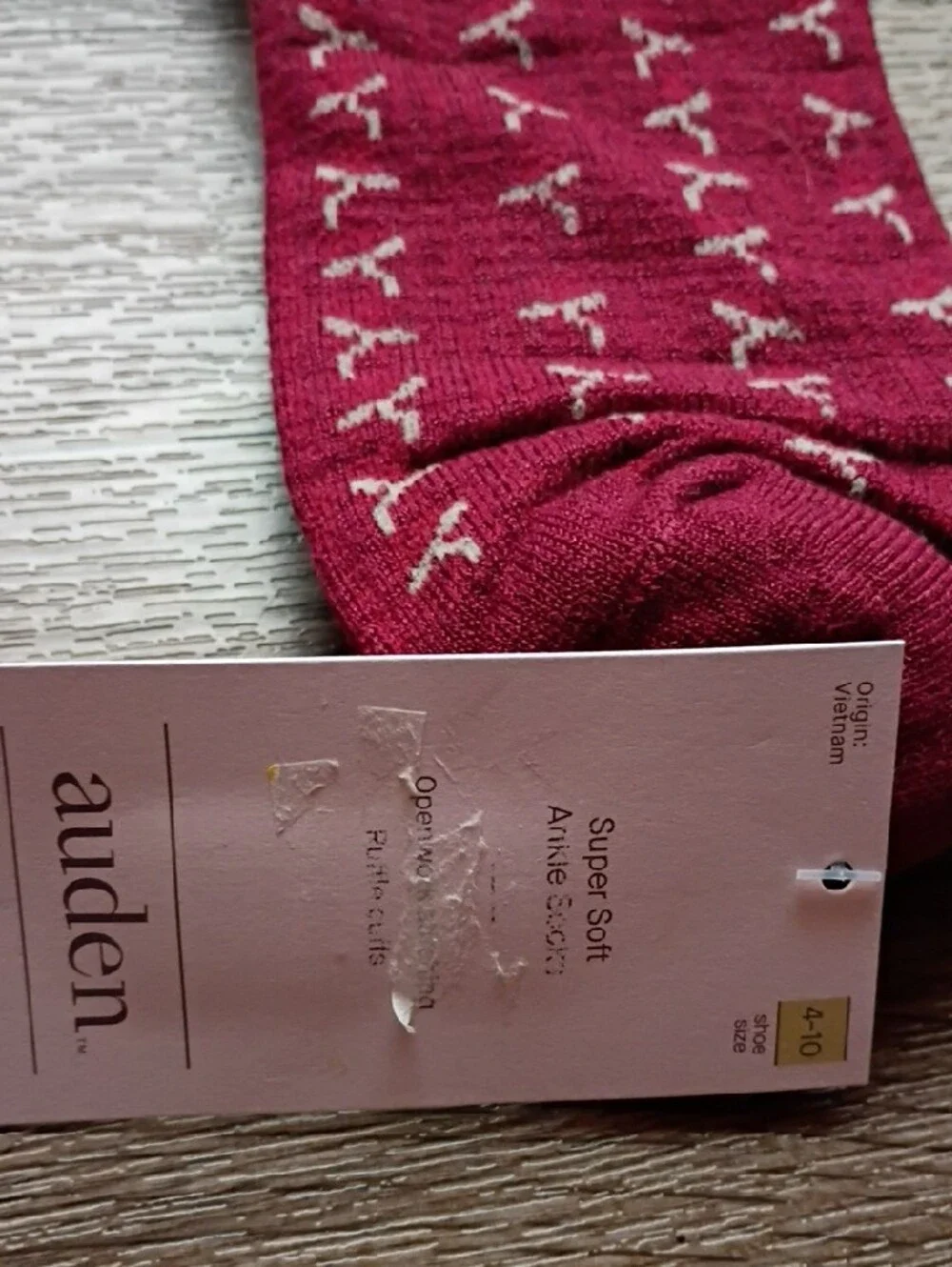 Auden Pink Cable Knit Women's Socks